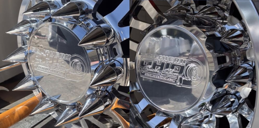 Billet Caps Engraved / Plastic Spikes