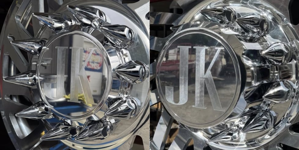 Floating Billet Caps Engraved / Plastic Spikes